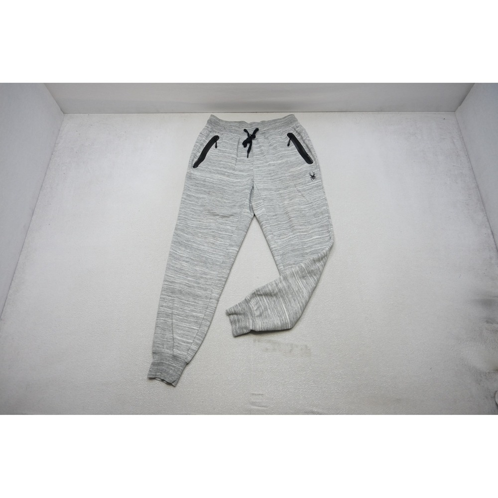 Spyder Jogger Pants Mens Medium Gray Space Dye Zipper Pockets Athletic Excellent